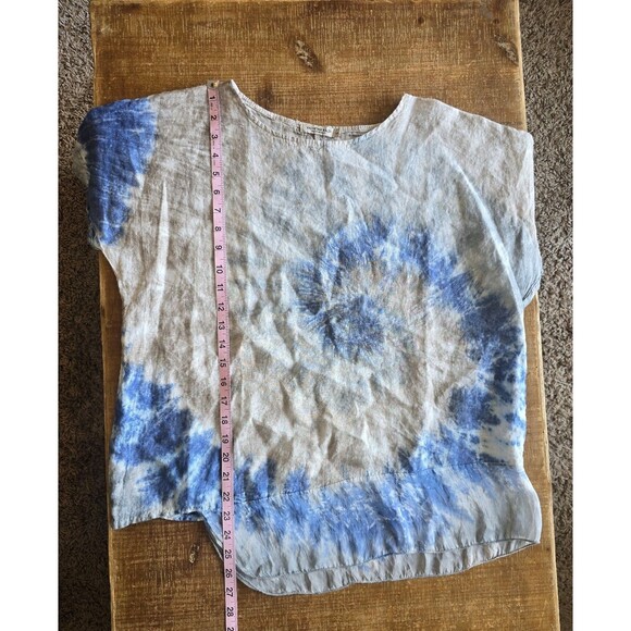 Valentina Naldi 100% Linen Tie Dye Asymmetrical Hem women's size small - Picture 7 of 8